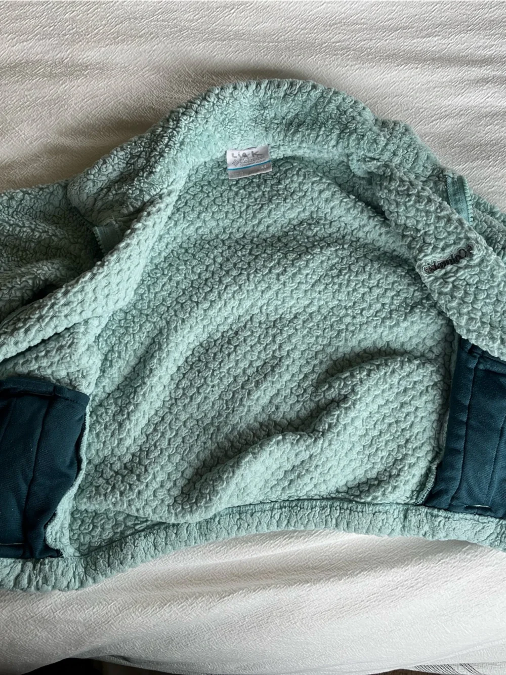 Columbia Mint Green Sherpa Fleece Jacket with Embroidered Logo